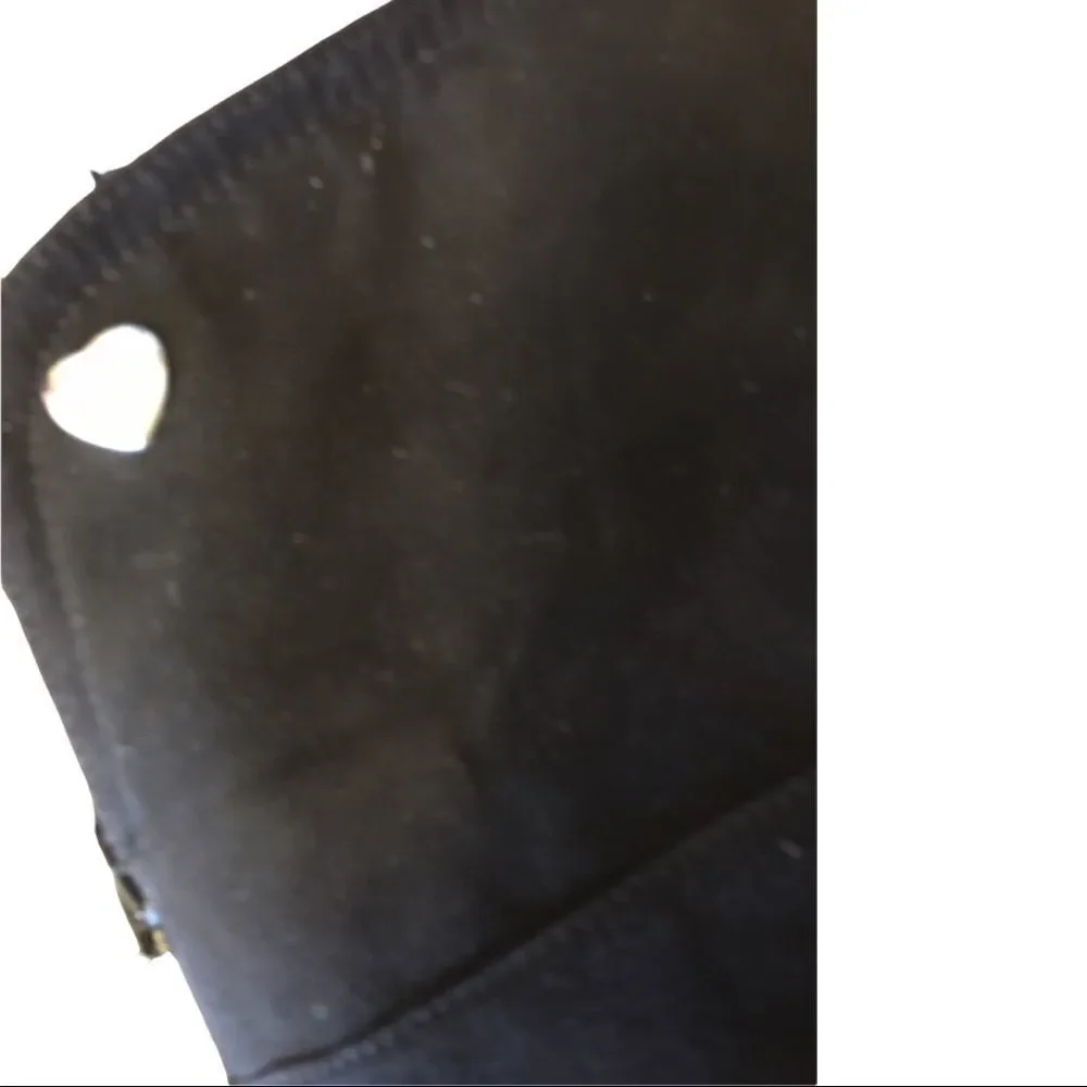 Little girl black suede over the knee boots.